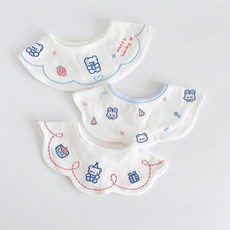 HARAROI 嬰幼兒領巾式圍兜 Happy Lucky 3件組