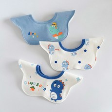 HARAROI 嬰幼兒恐龍圍兜巾3件組