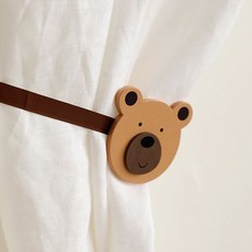 아망떼 홈데코 베어 마그네틱 커튼타이 49cm, 브라운, 1개