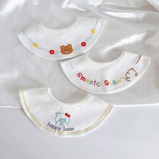 HARAROI 嬰兒圍巾圍兜快樂小熊三件套