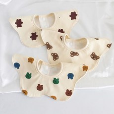 HARAROI 嬰兒圍巾圍脖小熊組3件套