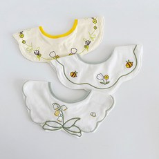 HARAROI 嬰兒圍巾圍兜花朵和蜜蜂 3 件套