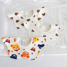 HARAROI 嬰兒圍巾圍兜可愛小熊3件套