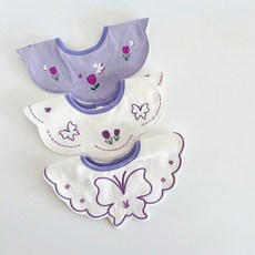 HARAROI 嬰幼兒彩色蝴蝶圍兜巾3件組