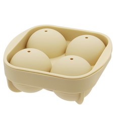 Reborn.J 矽膠圓形製冰盒 4格, 1個, 黃色