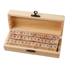 KHOHIMO 手帳裝飾 木質數字字母印章組 正楷體 4W128, 正體, 1套