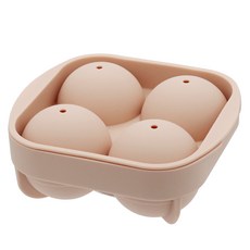 리본제이 실리콘 원형 얼음틀 4구, 핑크, 1개