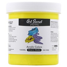 Art Secret 藝術家的秘密 重磅專家級高黏度壓克力顏料 021 檸檬黃色, 1色, 1L