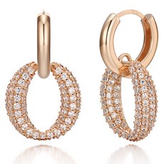 Elle Accessories 女性 14K 洋裝風閃亮易扣式金針耳環 ELGPEE365
