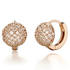 Elle Accessories 女款 14K GF 鏡面球 單觸式耳環 ELGPEE118