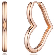 Elle Accessories 女款14K愛心造型圈形耳環 ELGPEE476