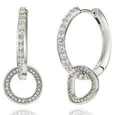 GEIGER 女款 Circle Q 單扣式銀針耳環 GISVEE107