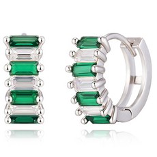 GEIGER 女款長方形切割銀耳環 GISVEE113