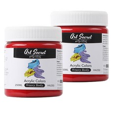 Art Secret 藝術家的秘密 專家級厚體高黏度壓克力顏料 深紅色 2入, 250ml, 1色