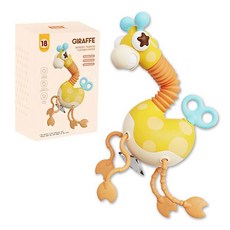JoyKids 手部感官發展玩具 拉繩手部運動遊戲 長頸鹿, 混合顏色