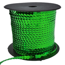 九孔七色閃亮線亮片DIY製作材料, 1捆, 鐳射深綠色