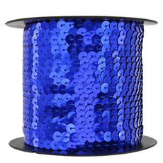 九孔七色閃亮線亮片DIY製作材料, 1捆, 鐳射寶石藍