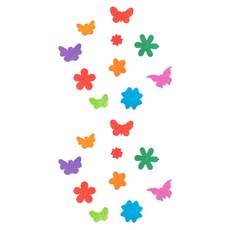 minhwashop EVA 裝飾遊戲貼紙 花朵與蝴蝶 20種套組 I240012H, 混合顏色, 1套