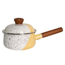 Ardin France 感應爐適用基礎琺瑯單柄湯鍋, 1個, 黃色, 18cm