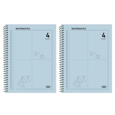 핑크풋 3000 4분할 수학 연습장, 블루, 2개