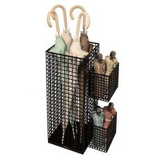 Market Plan 大容量二合一雨傘收納架, 黑色, 1個