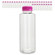 mir 高級透明PET瓶, 32個, CU紫色瓶蓋, 500ml