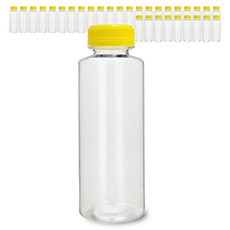 Mirkorea 高級透明PET瓶, 黃色瓶蓋, 32個, 500ml