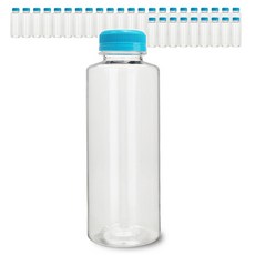 mir 優質透明PET瓶, 32個, 藍色瓶蓋, 500ml