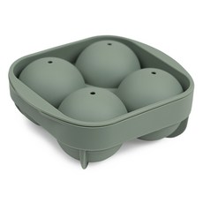 인콕 실리콘 원형 얼음틀 4구, 올리브그린, 1개