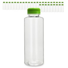 mir 高級透明PET瓶, 32個, 綠色瓶蓋, 500ml