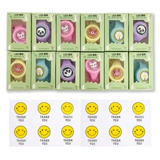 루아르모 어린이 LED 썸머 팔찌 밴드 12p + 스티커 12p 세트, 혼합색상, 1개