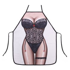 Assare 趣味角色猛男 性感比基尼 廚房圍裙, 1個, 12