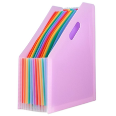 Aster 13格風琴文件夾 文件整理盒 文件夾, 1個, 粉紅色