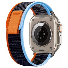비아워게스트 애플워치 나일론 스트랩, 네이비/오렌지, 1개