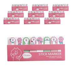 Maket Gamseong 可愛角色書籤貼紙, 小豬款, 1入, 10個