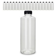 mir 透明PET高級黑色瓶蓋飲料瓶, 18個, 900ml