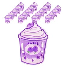 Maket Gamseong 動畫飲料筆記支架夾 藍莓, 20個, 1入