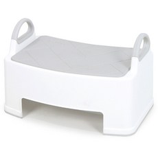 iFam 人字紋把手 1層 幼兒腳踏凳, 白色, 1個