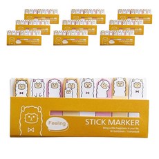 Maket Gamseong 可愛角色書籤貼紙, 羊駝款, 1入, 10個