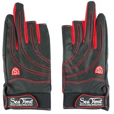 Sea Time 三指切口 淡水 海水 路亞釣魚 切割 釣魚手套 雙手套組, 混合顏色