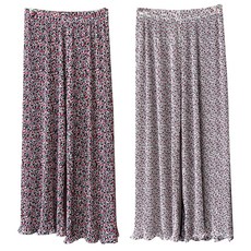 토마토팩토리 여성용 냉감 통기성 꽃주름 쿨링 밴딩 바지 2p