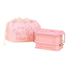 LiLFANT 美樂蒂 雙層野餐袋便當盒, 1個, 混合顏色