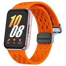 Hamate 多孔磁吸扣矽膠錶帶, 橘色, 1個