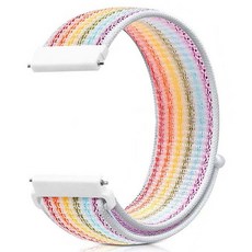 젤센 스마트워치 스포츠루프 스트랩 20mm, SR10 화이트 + 레인보우 SR10 화이트 + 레인보우