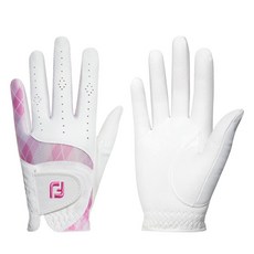 FootJoy 女款eCOMFORT高爾夫手套 雙手用, 白色 + 粉紅色, 1組