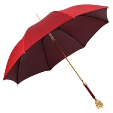 PASOTTI 男性奢華金獅珍珠紅自動傘 MX0O4W37PR