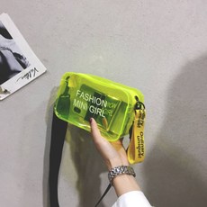 Elsso 透明果凍透明斜背包, 黃色