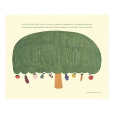 水果樹插畫卡片, 混色, 20個