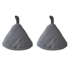 尖頂鍋把手廚房隔熱手套, 深灰色, 2個