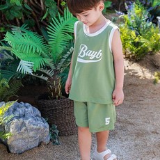 bayb 아동용 아이스 쿨 메쉬 민소매 + 반바지 세트